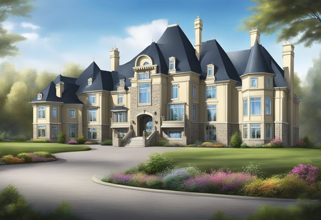 A grand castle stands amidst the picturesque landscape of Castle Downs, Edmonton, beckoning potential buyers with its regal charm and luxurious amenities