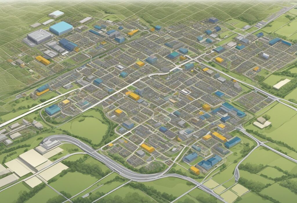 A map of the MLS® System displaying the industrial area of West Sheffield in Edmonton, with various real estate properties highlighted