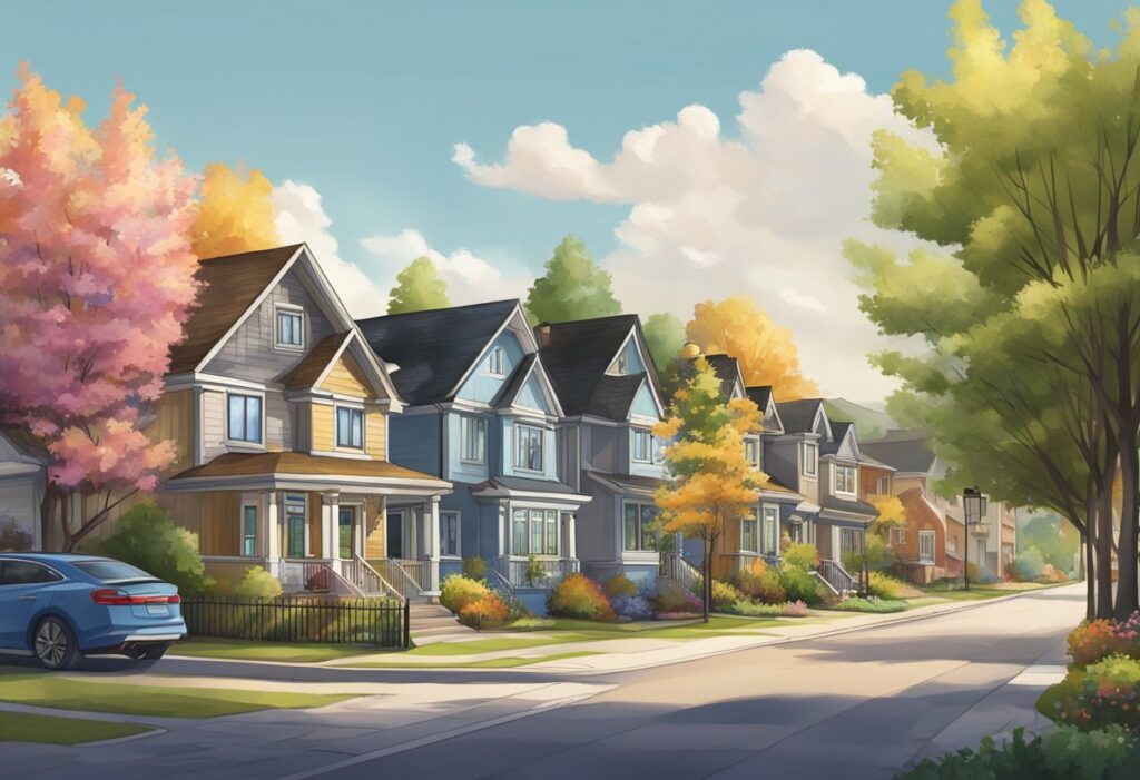 A cozy suburban neighborhood in Eastwood, Edmonton, with tree-lined streets and charming homes