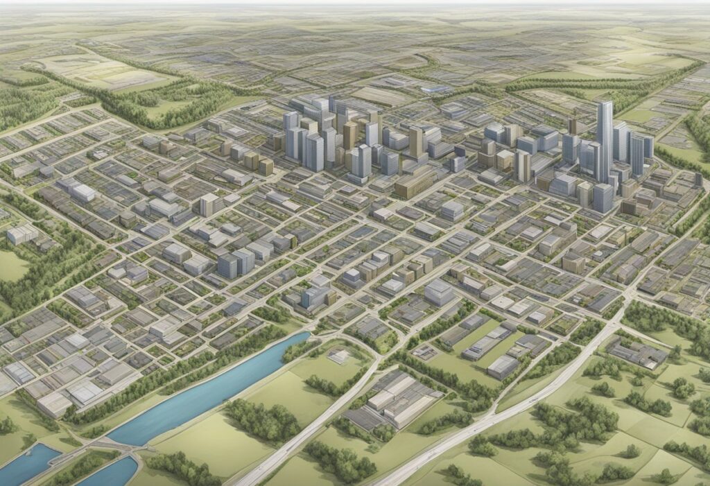 Bonaventure Industrial area in Edmonton, showing zoning laws and regulations